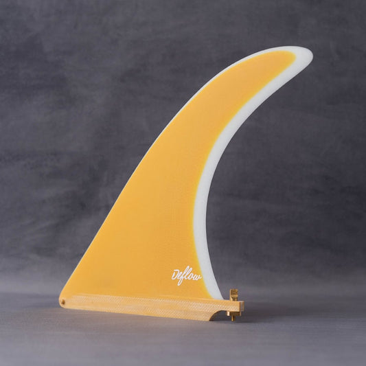 Cream 9.75" longboard fin - Mustard - Deflow Surf
