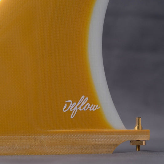 Cream 9.75" longboard fin - Mustard - Deflow Surf