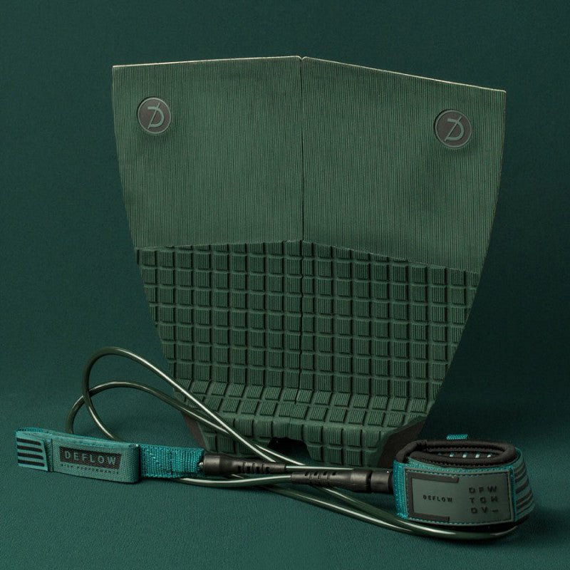 Deflow 2 Piece pad black deck grip for surfing with textured design.